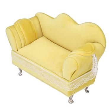 Imagem de Sofá Cadeira Caixa de Jóias, Mini Móveis de Papelão Colares Armazenando Casa de Bonecas Sofá Elegante para Decoração