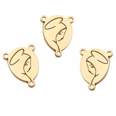 Imagem de CNBPIC 3Pcs/Lot de Aço Inoxidável Encantos Diy Joias descobertas 3 Furos Conector Acessório Encontrar