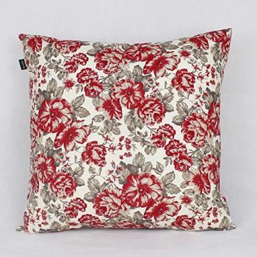 Imagem de Capa Almofada Decorativa Belize Floral Vermelha 45x45 - Somente Capa