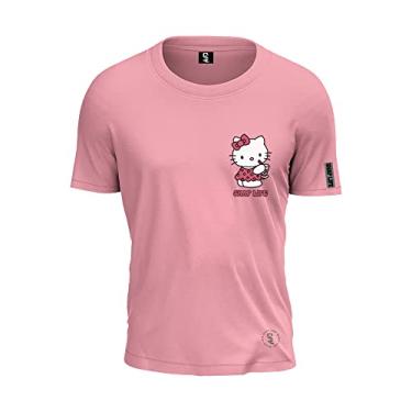 Imagem de Camiseta Shap Life Hello Kitty Fofo Cute 100% Algodão Cor:Rosa;Tamanho:P