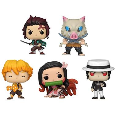 Imagem de Funko Pop! Demon Slayer Set of 5 - Tanjiro Kamado, Inosuke Hashibira, Zenitsu Agatsuma, Nezuko Kamado and Muzan Kibutsuji