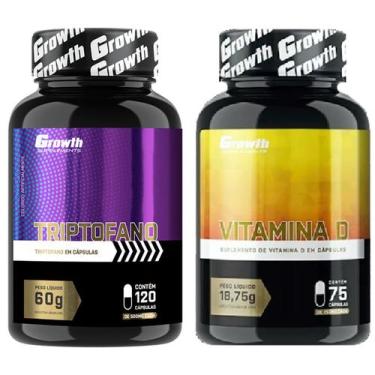 Imagem de Kit Triptofano 120 Caps + Vitamina D 75 Caps Growth Supplements