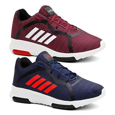 Imagem de Kit 2 Tênis Masculino Ultra Leve Caminha/Academia Cor:Vermelho;Tamanho:40