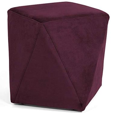Imagem de Puff Decorativo Para Sala de Estar Ametista D02 Veludo Marsala C-278 - Lyam Decor