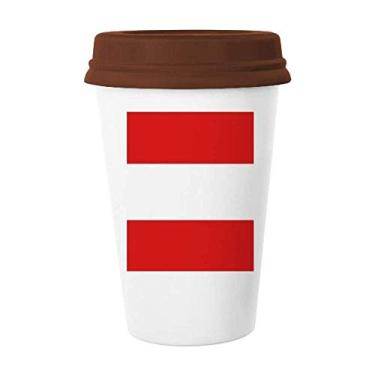 Imagem de Caneca de cerâmica com a bandeira nacional da Áustria para o país da Europa, copo de café