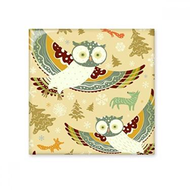 Imagem de Lovely Birds Owls Adesivo brilhante de azulejo de cerâmica com estampa floral