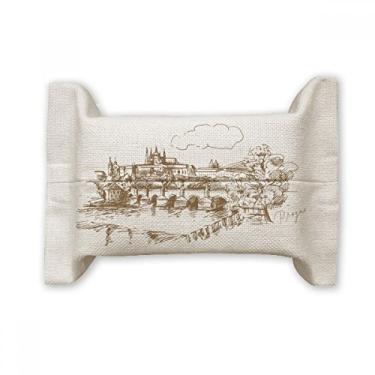 Imagem de Charles Bridge Prague Suporte de capa de papel de tecido de algodão e linho