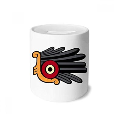 Imagem de DIYthinker Caixa de moedas de cerâmica indiana para desenho de arte abstrata com penas, porta-moedas