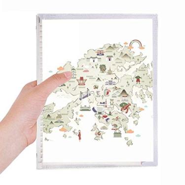Imagem de Mapa de Hong Kong para trilhas, caderno da China, folhas soltas, diário recarregável, papelaria