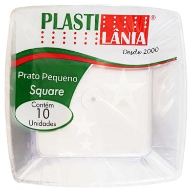 Imagem de Prato Descartável 15cm Square Cristal Plastilânia 10 Unidades 1004138