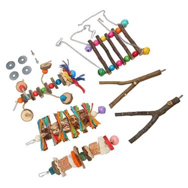Imagem de Brinquedos de pendurar gaiola de pássaros, aliviam a ansiedade, brinquedos de mastigar pássaros engraçados, 6 peças, decorativos, coloridos para tentilhões para pássaros do amor para calopsitas