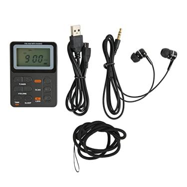 Imagem de Rádio Portátil AM FM Rádio De Bolso Mini Rádio Com Caixa De Fone De Ouvido Tela De Bloqueio Sintonização Digital Estéreo Rádio De Bolso Recarregável Com Fones De Ouvido Alça De Pescoço Para Caminhada/
