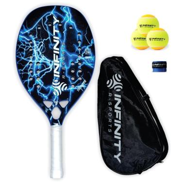 Imagem de Raquete Beach Tennis Thunder Infinity R-Sports Carbono 3K Faces Texturizadas - IRSRA004-Unissex