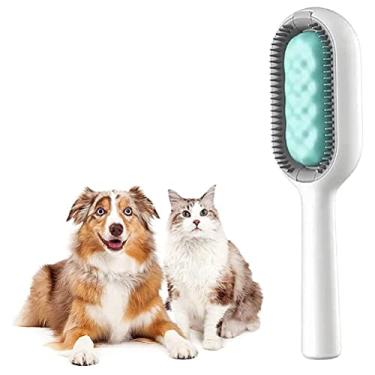 Imagem de Pente de Limpeza para Gatos, Portátil e Confortável Massagem nó Desembaraçar ABS 5,3 X 2,6 X 19 Cm Escova de Cabelo para Casa (cabelo curto verde)