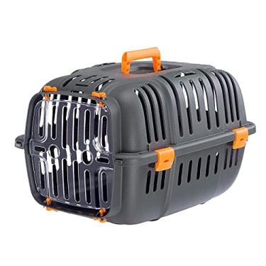 Imagem de Ferplast, Caixa transportadora rígida para cães e gatos pequenos JET 10 LARANJA, porta transparente à prova de choque, grades de ventilação