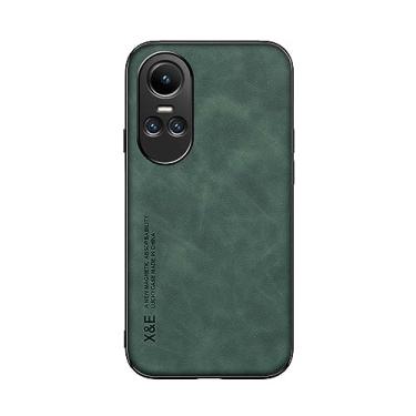 Imagem de Kepuch Silklike Capa para Oppo Reno 10/Reno 10 Pro - Case Placa de Metal Embutida para Oppo Reno 10/Reno 10 Pro - Verde