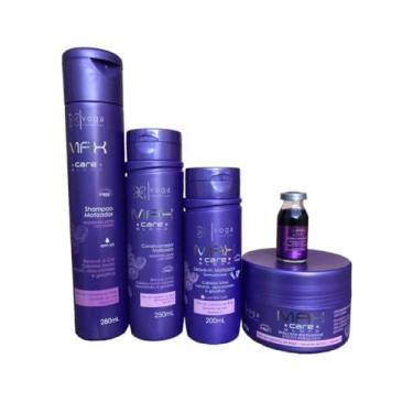 Imagem de Kit Shampoo Cond Mascara Leave-in Ampola Matizadora Max Care Blond Voga