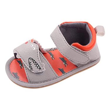 Imagem de Sandálias infantis tamanho 4 meninas primavera e verão crianças sapatos infantis meninos e meninas sandálias pérola bebê sandálias, C - cinza, 12-18 Months Infant