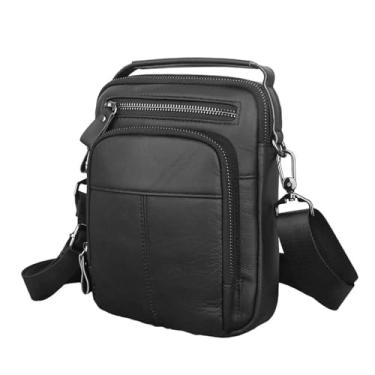 Imagem de Bolsa de Mão Masculina em Couro Bolsa de Ombro em Pele de Vaca Bolsa Mensageiro Bolsa Transversal para Trabalho com Alça de Ombro Ajustável (A)