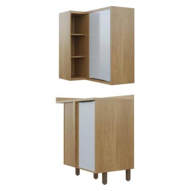 Imagem de Conjunto Canto Reto Cozinha Itália com Aéreo e Balcão - Valdemóveis