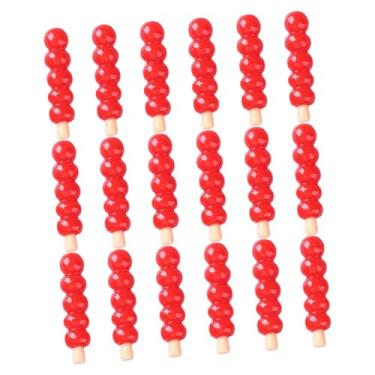 Imagem de ifundom 18 Pcs Espetos de espinhos cristalizados brinquedo lanche comida de mini casa decoração em miniatura doce acessórios de bricolage estátua decorações açúcar cristal resina vermelho