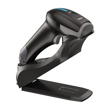 Imagem de TEEMI Scanner de código de barras Bluetooth 1D 2D com suporte USB inteligente montado na parede, ativação automática omnidirecional, digitalização mãos-livres, carregamento sem fio e tecnologia