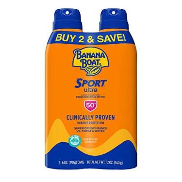 Imagem de Banana Boat Sport Ultra, Reef Friendly, Broad Spectrum Sunscreen Spray, SPF 50, 6oz. - Twin Pack