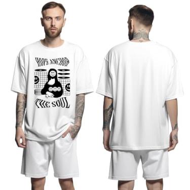 Imagem de Camisa Camiseta Oversized Streetwear Genuine Grit Masculina Larga 100% Algodão 30.1 Hope Anchor The Soul - Branco - G