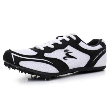 Imagem de Omcam Atletismo Sapatos Homens Mulheres Crianças Spikes Pista Corrida Salto Tênis Profissional Sprint Sport Shoes Meninos Meninas,White,36 EU