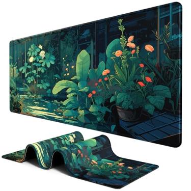 Imagem de BOSOBO Mouse pad grande, tapete de mesa, 2GG estendido para jogos, tapete de mesa para escritório e casa, tapete de teclado longo, tapete de mouse enorme, capa completa de mesa 81,5 x 11,8 polegadas,