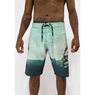 Imagem de Bermuda Água Alkary Caveira Ilha Verde-Masculino