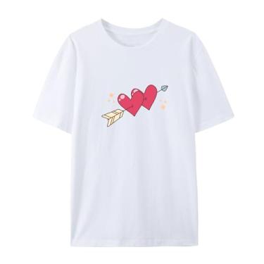 Imagem de Camiseta Love Graphics para homens e mulheres Arrow Funny Graphic Shirt for Friends Love, Branco, G