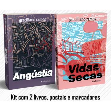Imagem de Graciliano Ramos – Vidas Secas + Angústia - Kit com 2 livros, postais e marcadores
