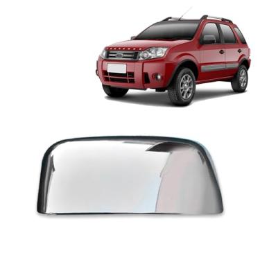 Imagem de Aplique Cromado Para Capa Retrovisor Ford Ecosport 2003-2012 Ranger 2005-2009 Encaixe Perfeito Durável - Lado Esquerdo