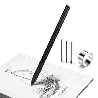 Imagem de EVACH Incrível caneta EMR Stylus de 2 canetas compatível com Samsung Galaxy Tab S/Boox Note Air 3/Wacom Drawing Tablet/Kindle Scribe Premium Pen com 3 pontas extras - Caneta EMR com borracha preta