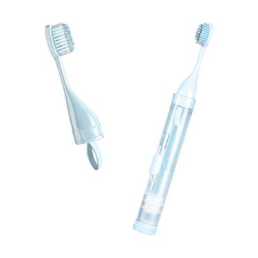 Imagem de gooood-zhx Escova de dentes ortodôntica em forma de V para aparelhos com pasta de dente, escova de dentes portátil para viagem, escova de dentes com pasta de dente embutida, um melhor kit de escova de