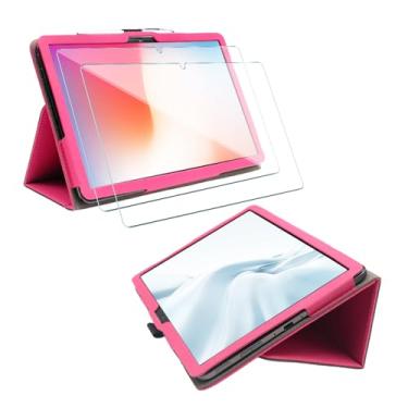 Imagem de Kebiory Capa para tablet TCL Tab 10 NXTPAPER 5G com 2 peças protetoras de tela/capa de couro PU à prova de choque com fecho magnético com alça de mão para TCL TAB 10 NXTPAPER 5G 10,4 polegadas modelo