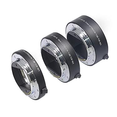 Imagem de Venidice NEX-M Conjunto de tubos de extensão macro AutoFocus de metal (10 mm + 16 mm + 21 mm) para Sony Mirrorless E-Mount FE-Mount A7 NEX Camera A7 A7M2 NEX3 NEX5 NEX6 NEX7 A5000 A5100 A6000 A6300