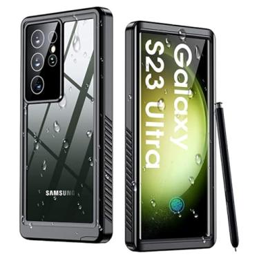 Imagem de Capa de telefone 360 à prova d'água, para samsung s24 s23 s22 s21 s20 fe s10 e s9 note 20 10 9 8 plus ultra a32 a42 a52 5g, preta, para a42 5g