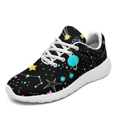 Imagem de Tênis masculino Sky Moon, moderno, feminino, sol, corrida, tênis, caminhada, ar livre, respirável, leve, unissex, Cor 6 - Sola branca, 6.5 Women/4.5 Men