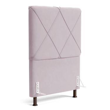 Imagem de Cabeceira Cama Box Solteiro Mel 90cm Com Frame Suede Rosa Bebê - Desk Design
