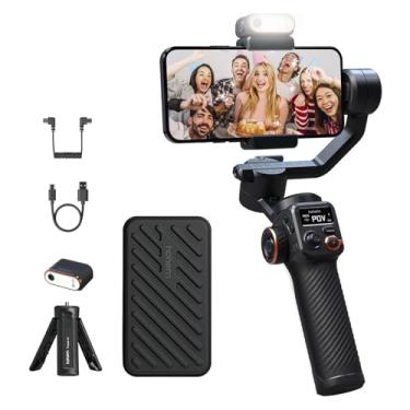 Imagem de Estabilizador Gimbal M6 KIT Eixos Para Smartphone Android IOS,com Luz de Preenchimento Magnético/Sensor de Rastreamento de AI