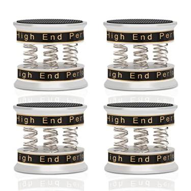 Imagem de Monosaudio Pés de isolamento de alto-falante de mola ajustáveis 49 * 42 mm de alumínio com isolamento de, almofadas de ponta para alto-falantes, subwoofers, amplificador,