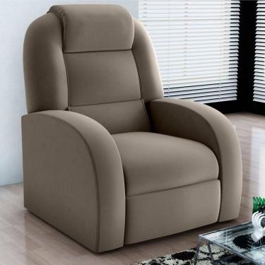 Imagem de Poltrona Reclinável De Descanso Lyon Veludo Cappuccino