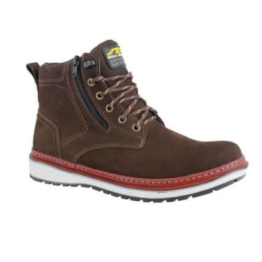Imagem de Bota Masculina Casual Zíper Lateral em Couro Bell Boots, Café, 41