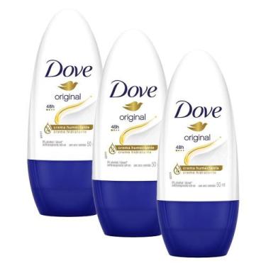 Imagem de Kit 3 Desodorantes Antitranspirantes Roll-On Dove Original 50ml