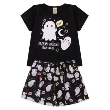 Imagem de Pijama Infantil Feminino Verão Boo - Hey Kids - Preto - HeyKids, Preto