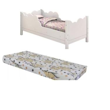 Imagem de Cama Juvenil Cristal Branca Com Colchão Juvenil Toraflex - LBX