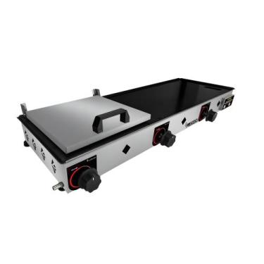 Imagem de Chapa 90x30cm Para Fazer Lanches Com Prensa Semi Industrial - LUDINOX