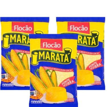 Imagem de Kit C/ 3 Un. Farinha De Milho Flocão Maratá 500g